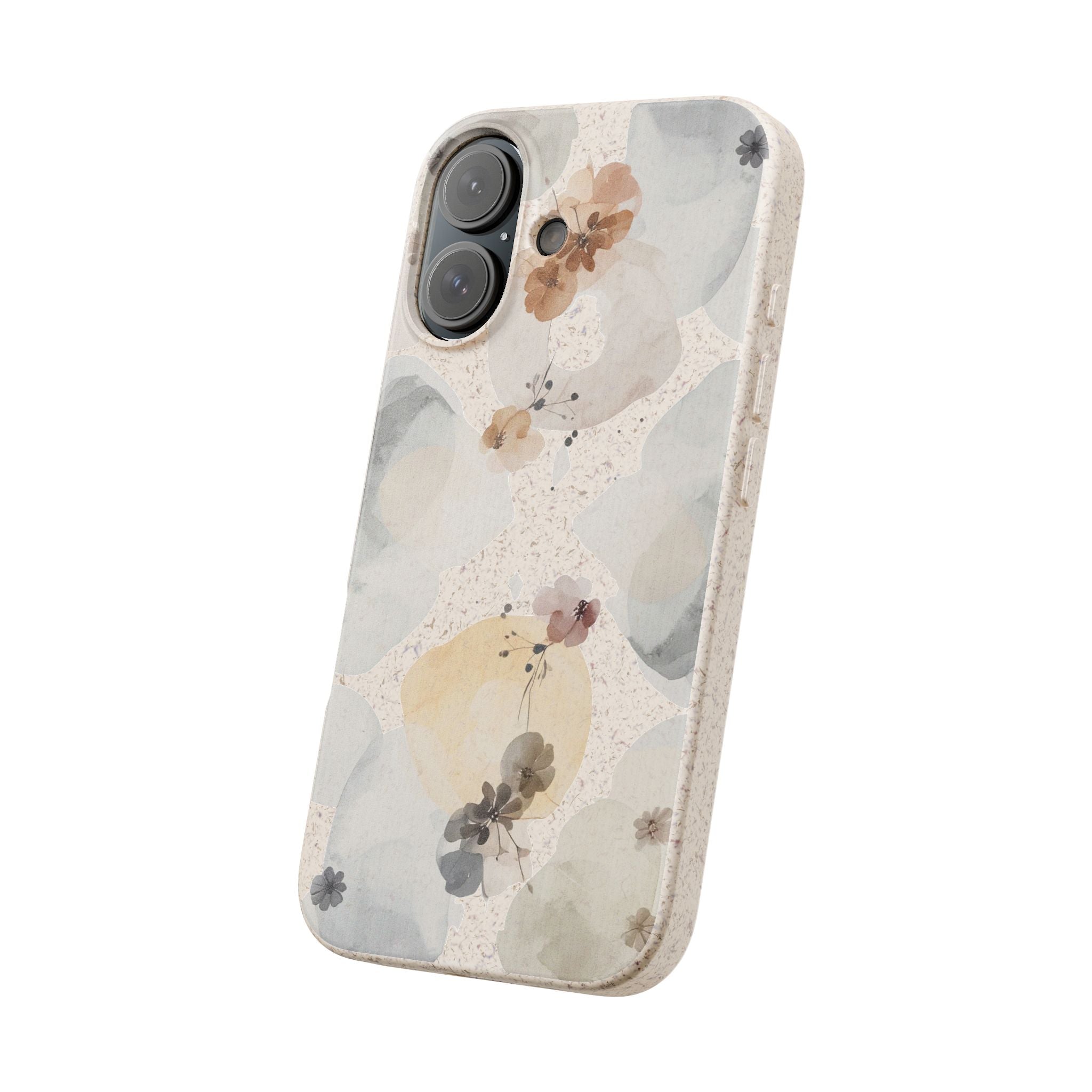 Biodegradable Floral Phone Case — Eco-Friendly Pastel Watercolor Protection