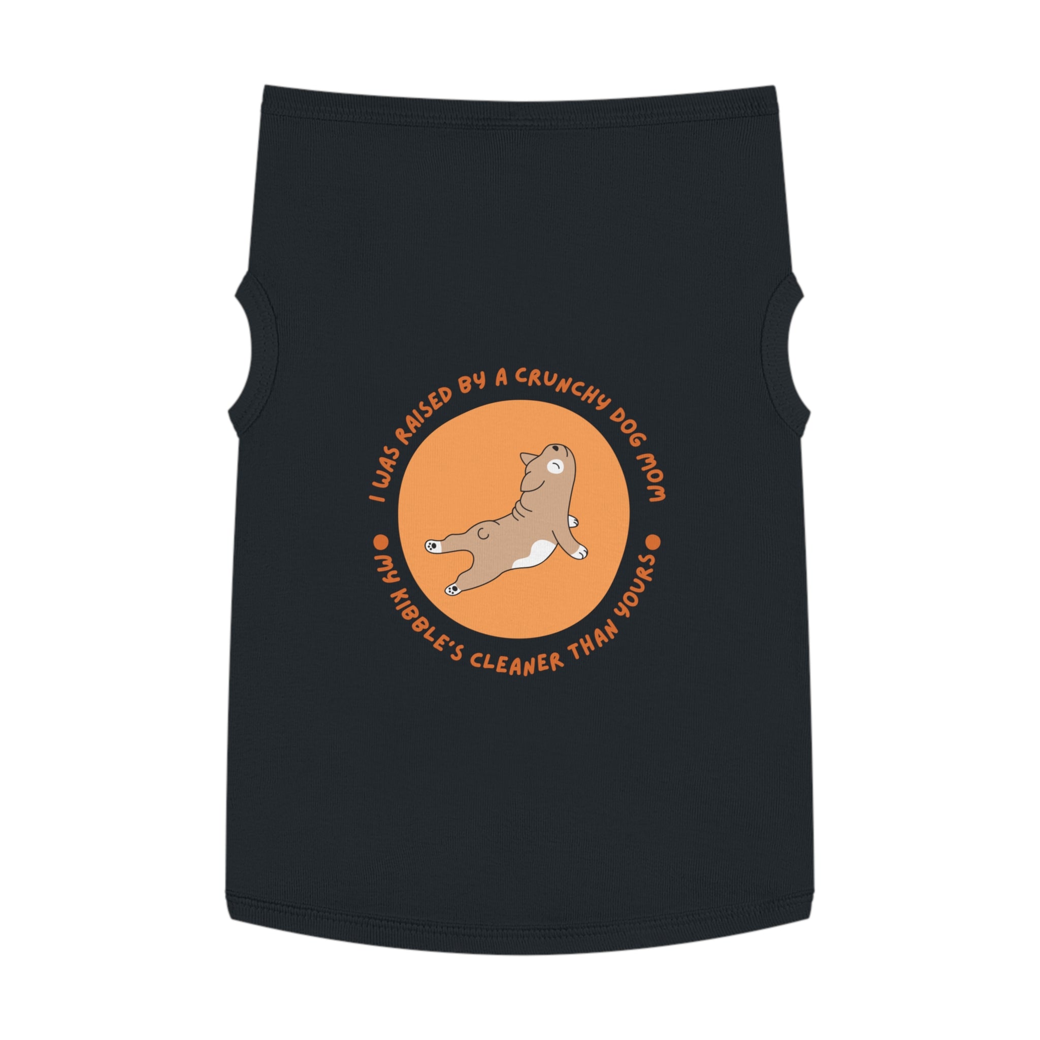 Dog Tank Top — “I Was Raised By A Crunchy Dog Mom” Cute Retro Pup Graphic