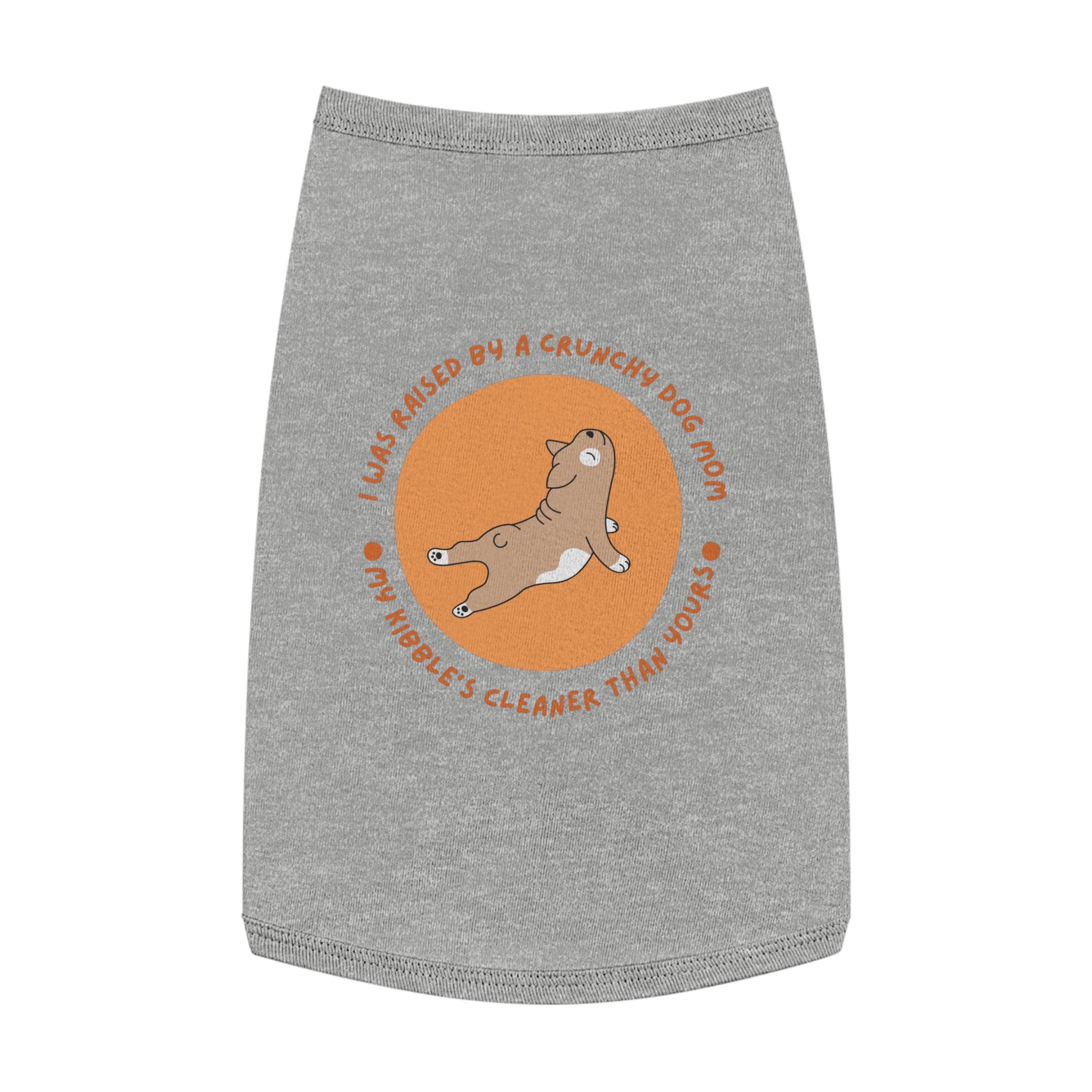 Dog Tank Top — “I Was Raised By A Crunchy Dog Mom” Cute Retro Pup Graphic