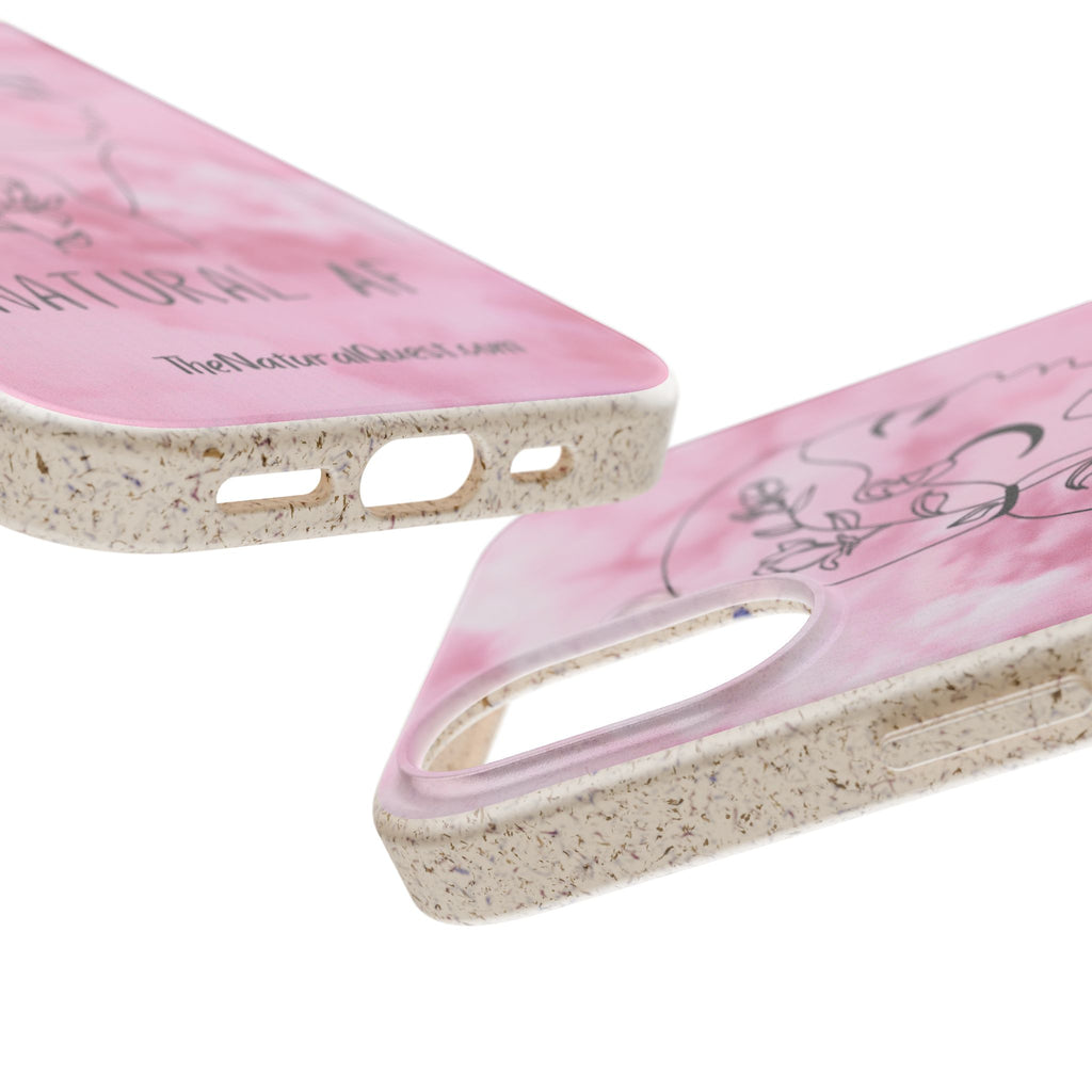 Biodegradable Phone Case — "Natural AF" Botanical Silhouette Eco-Friendly Cover