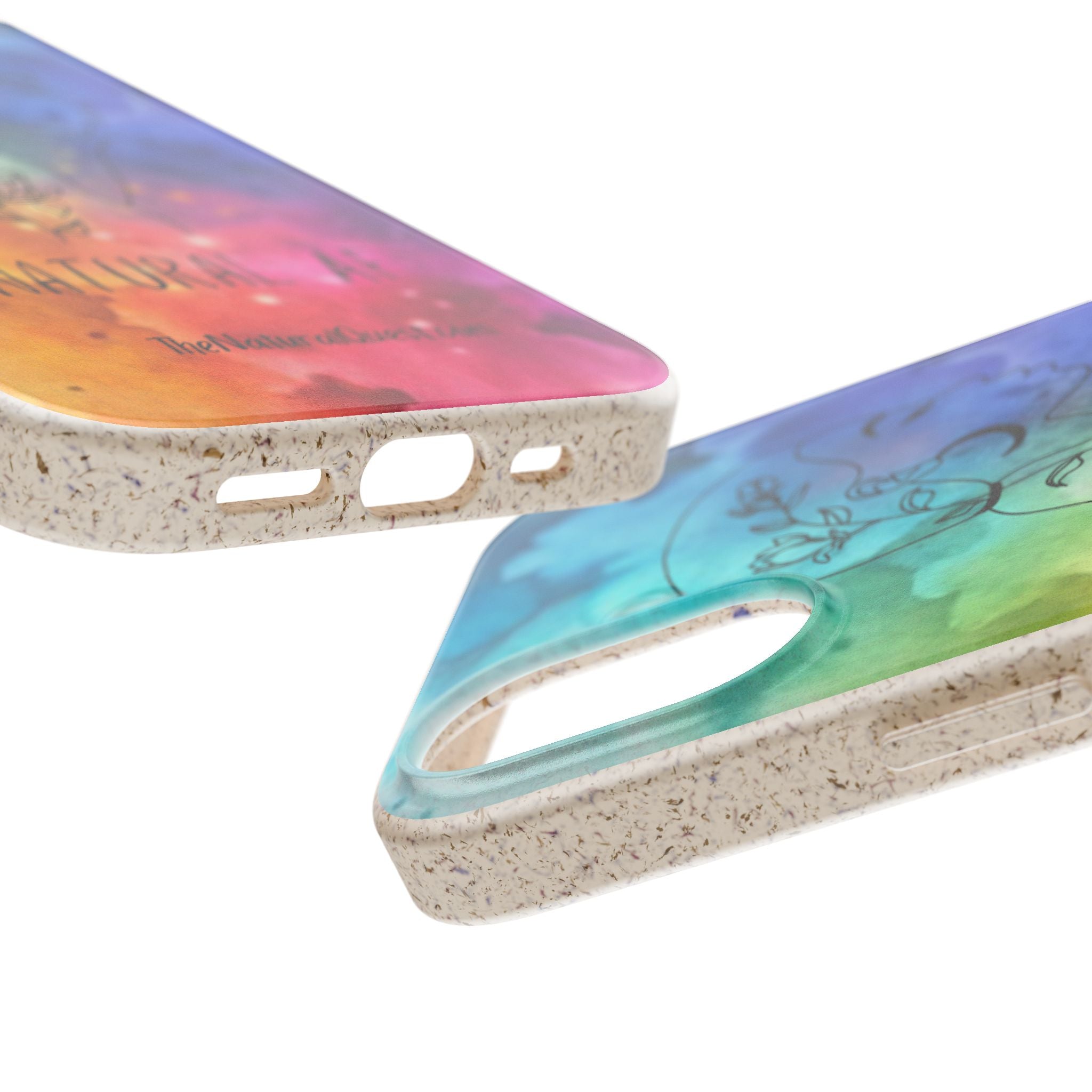 Biodegradable Phone Case — "Natural AF" Watercolor Floral Design