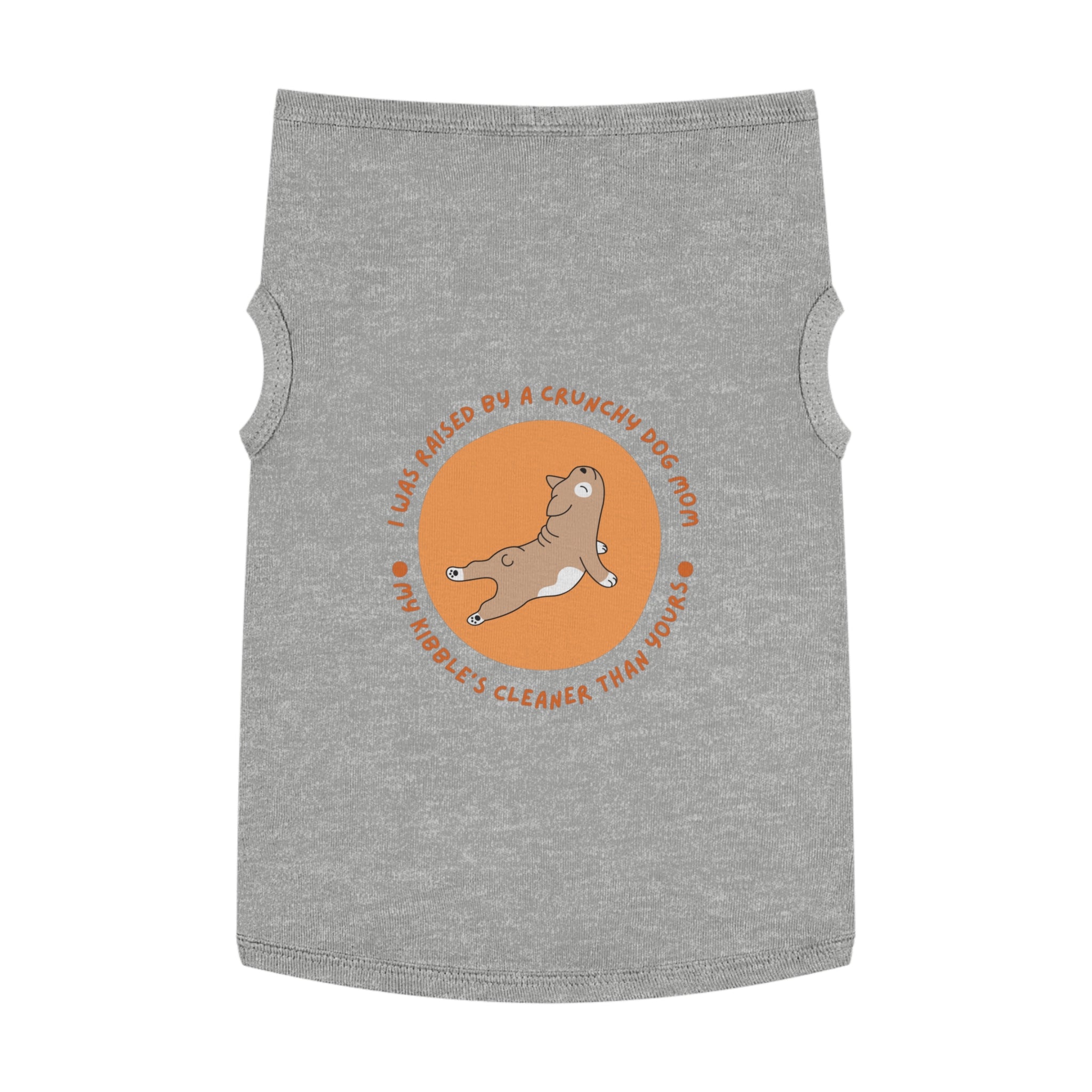 Dog Tank Top — “I Was Raised By A Crunchy Dog Mom” Cute Retro Pup Graphic