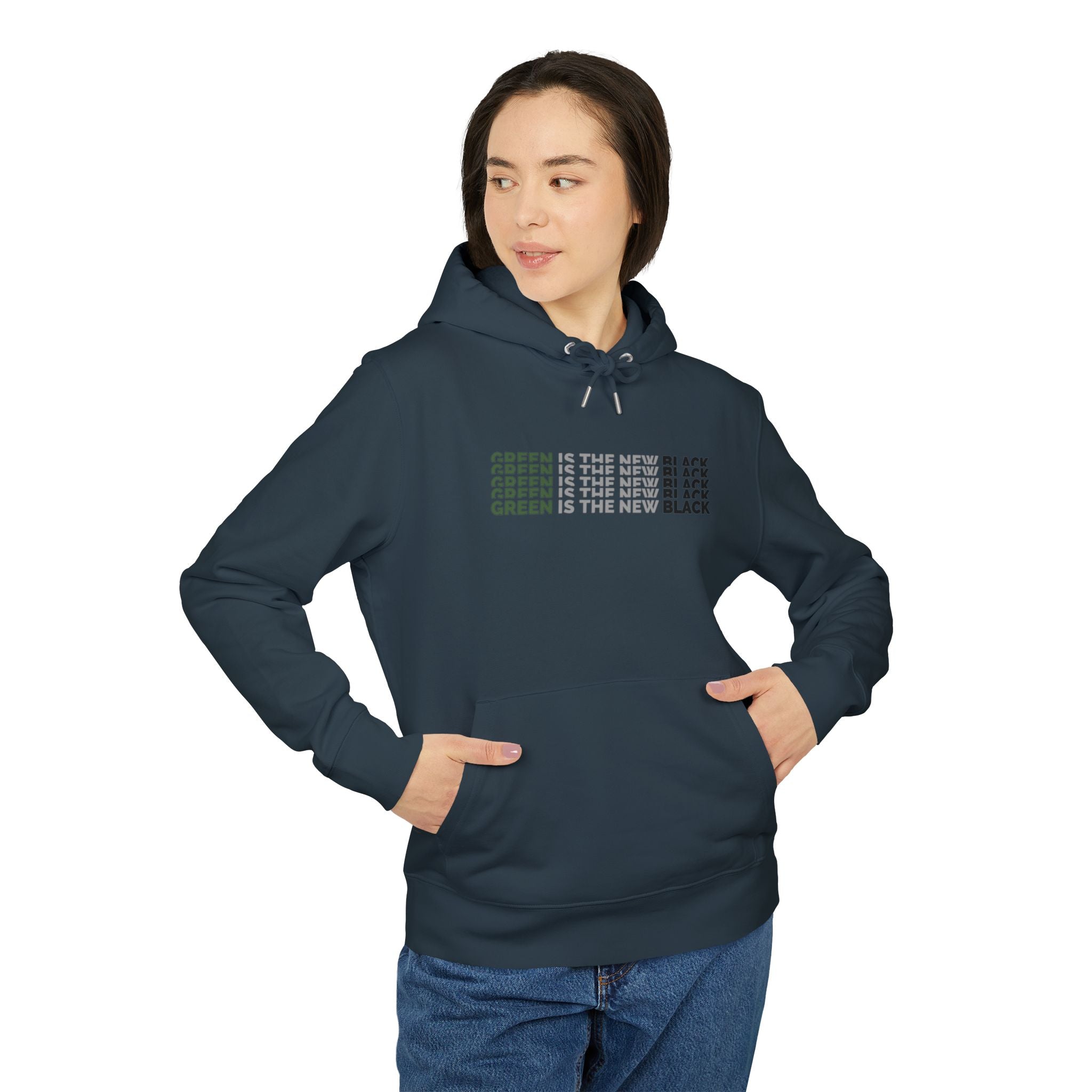 Pocket Hoodie 'Green Is The New Black' Graphic