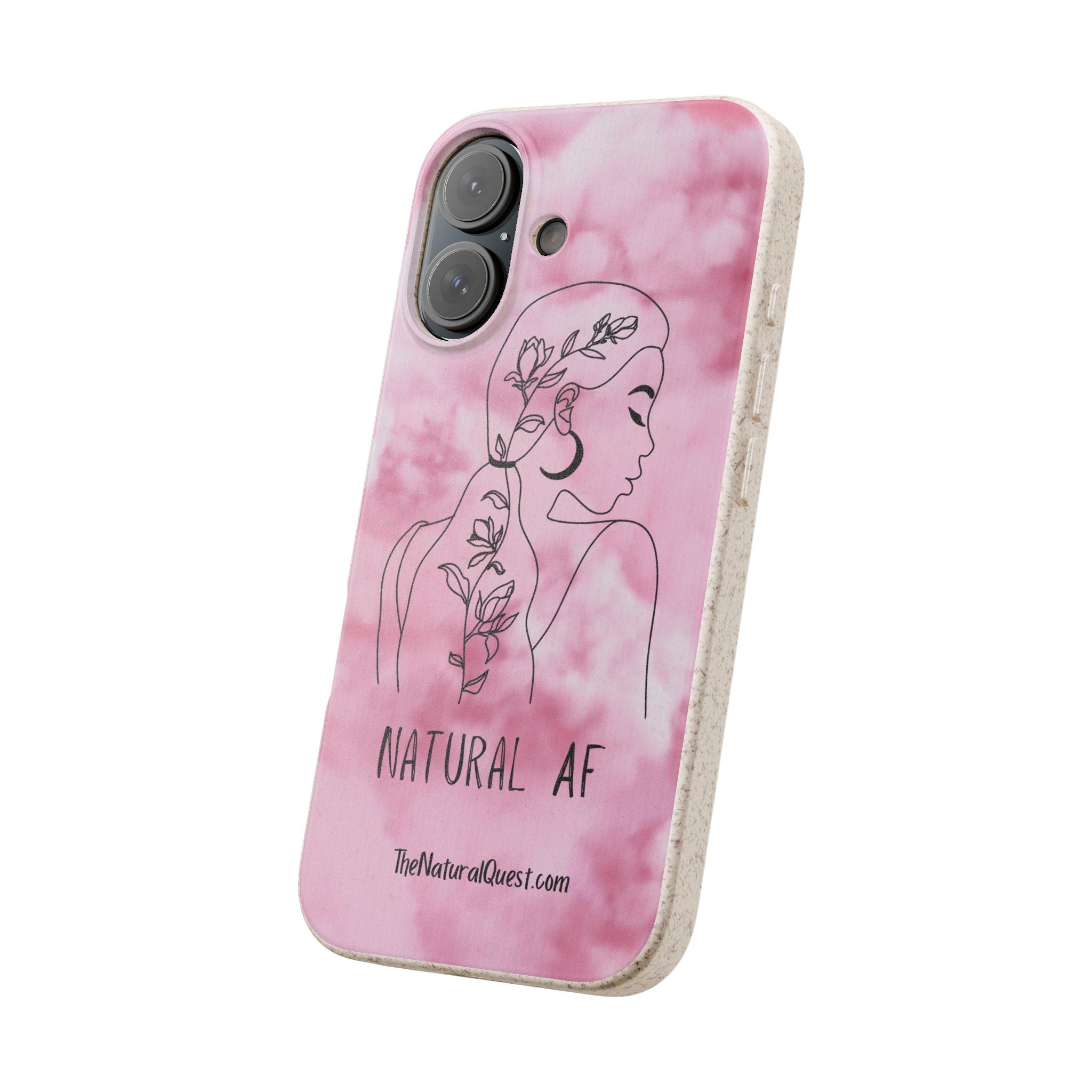 Biodegradable Phone Case — "Natural AF" Botanical Silhouette Eco-Friendly Cover