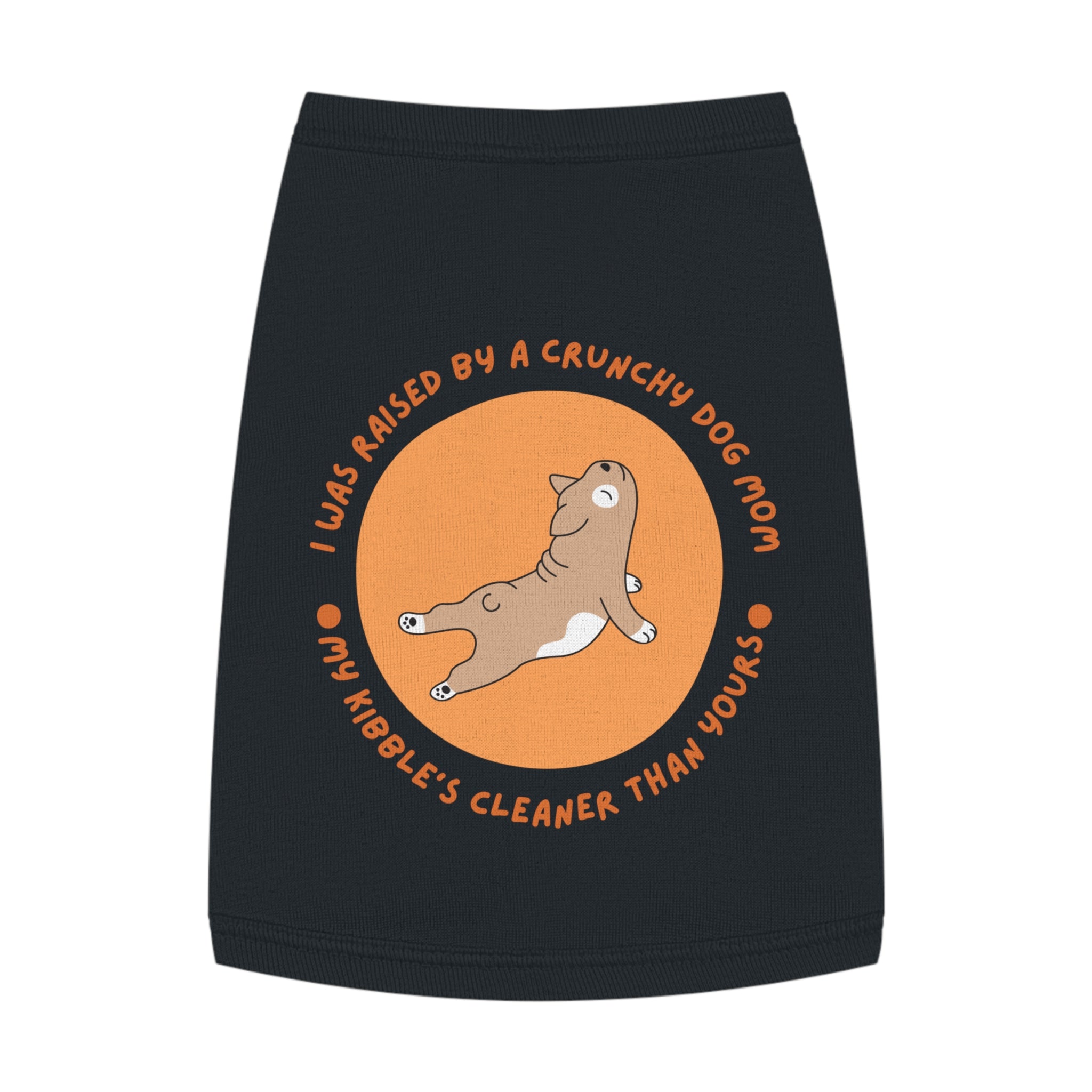 Dog Tank Top — “I Was Raised By A Crunchy Dog Mom” Cute Retro Pup Graphic