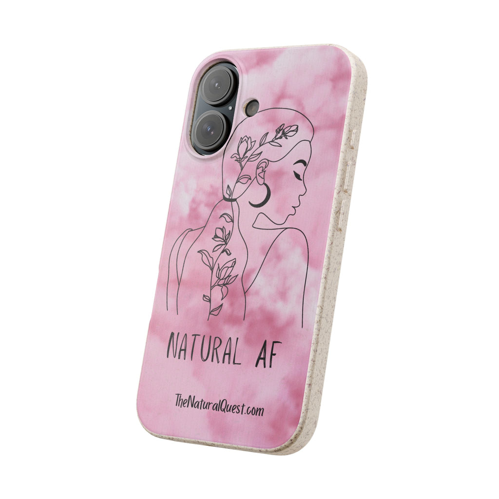 Biodegradable Phone Case — "Natural AF" Botanical Silhouette Eco-Friendly Cover