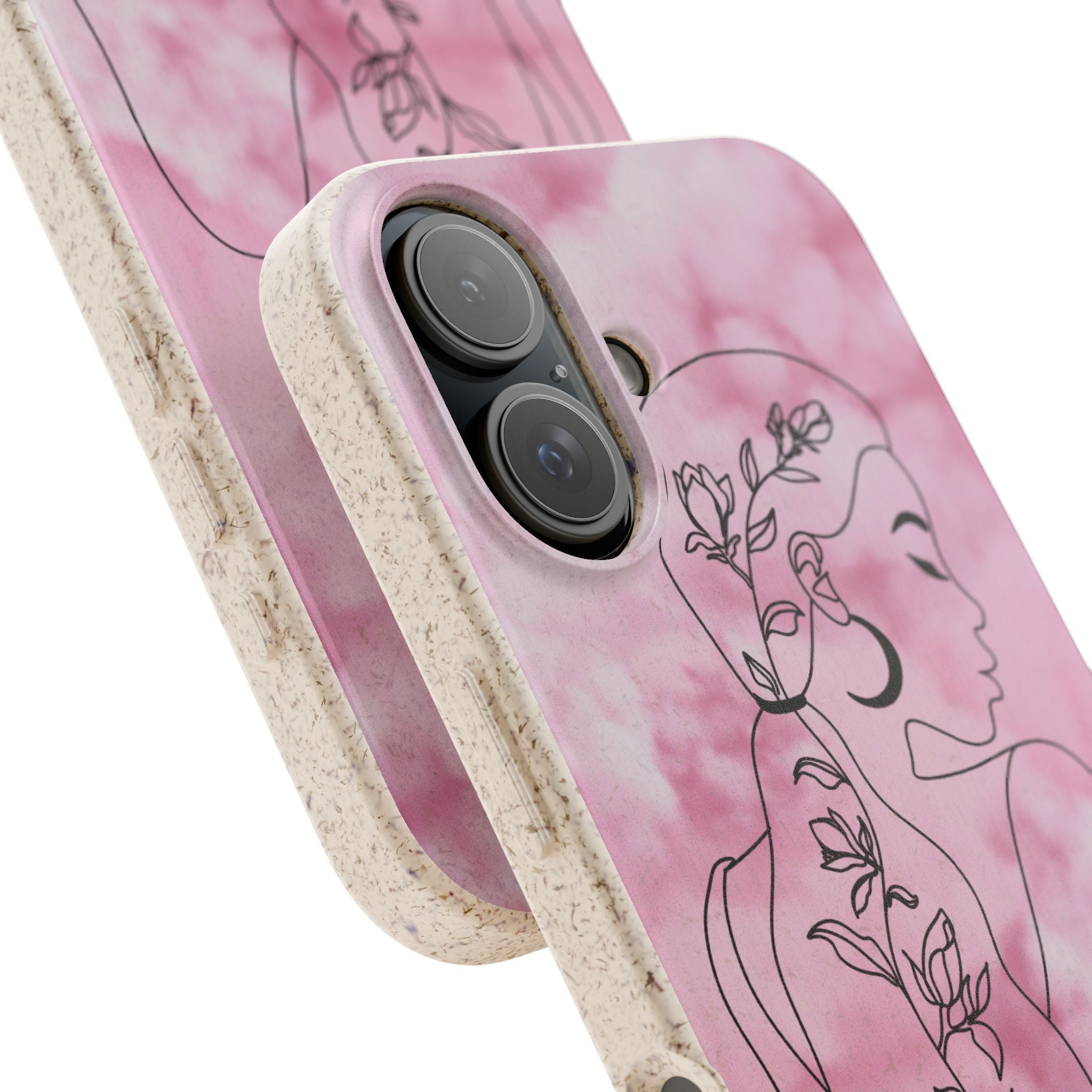 Biodegradable Phone Case — "Natural AF" Botanical Silhouette Eco-Friendly Cover