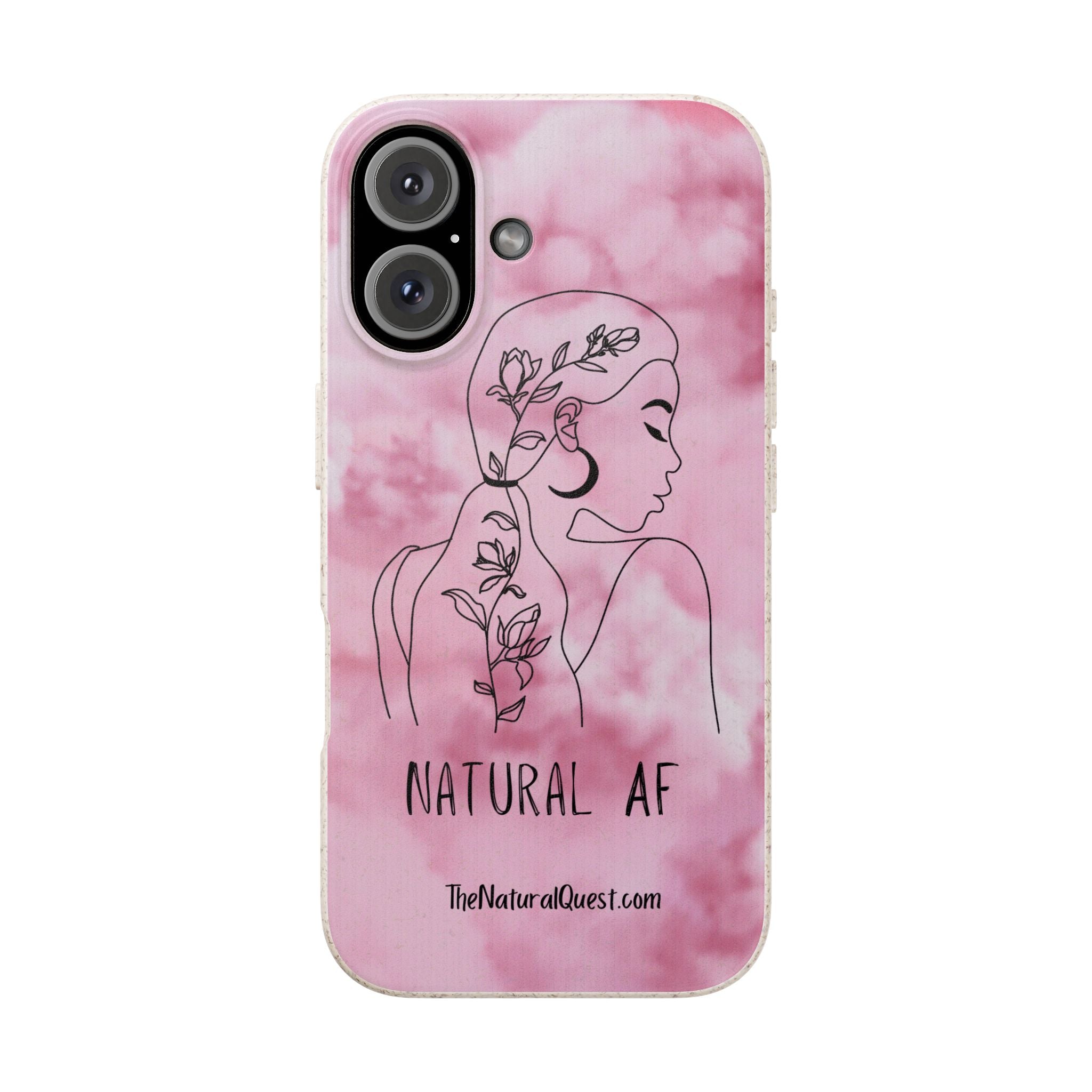 Biodegradable Phone Case — "Natural AF" Botanical Silhouette Eco-Friendly Cover