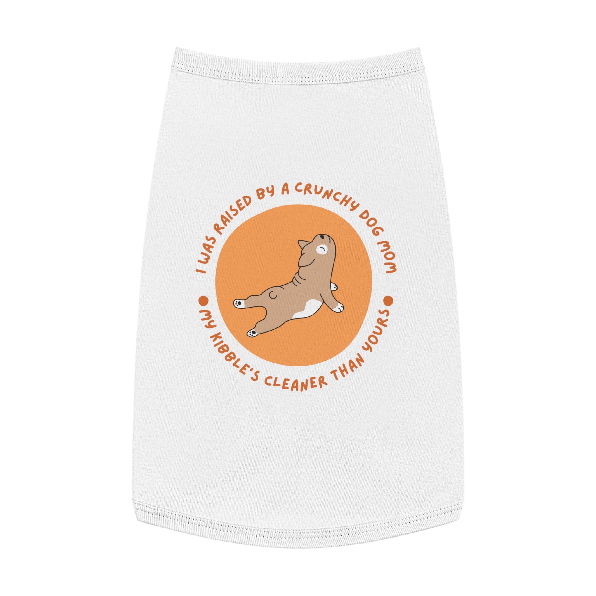 Dog Tank Top — “I Was Raised By A Crunchy Dog Mom” Cute Retro Pup Graphic