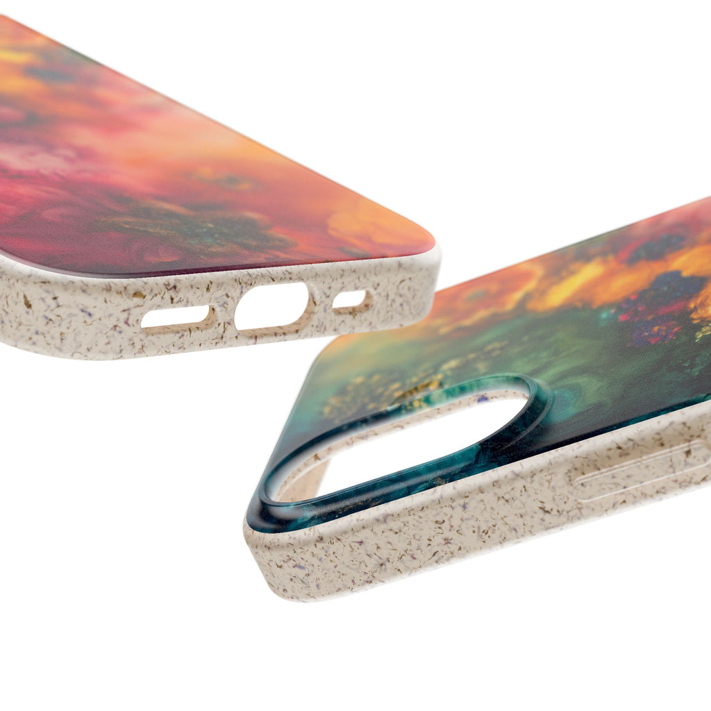 Floral Watercolor Biodegradable Phone Case — Vibrant Abstract Garden Design