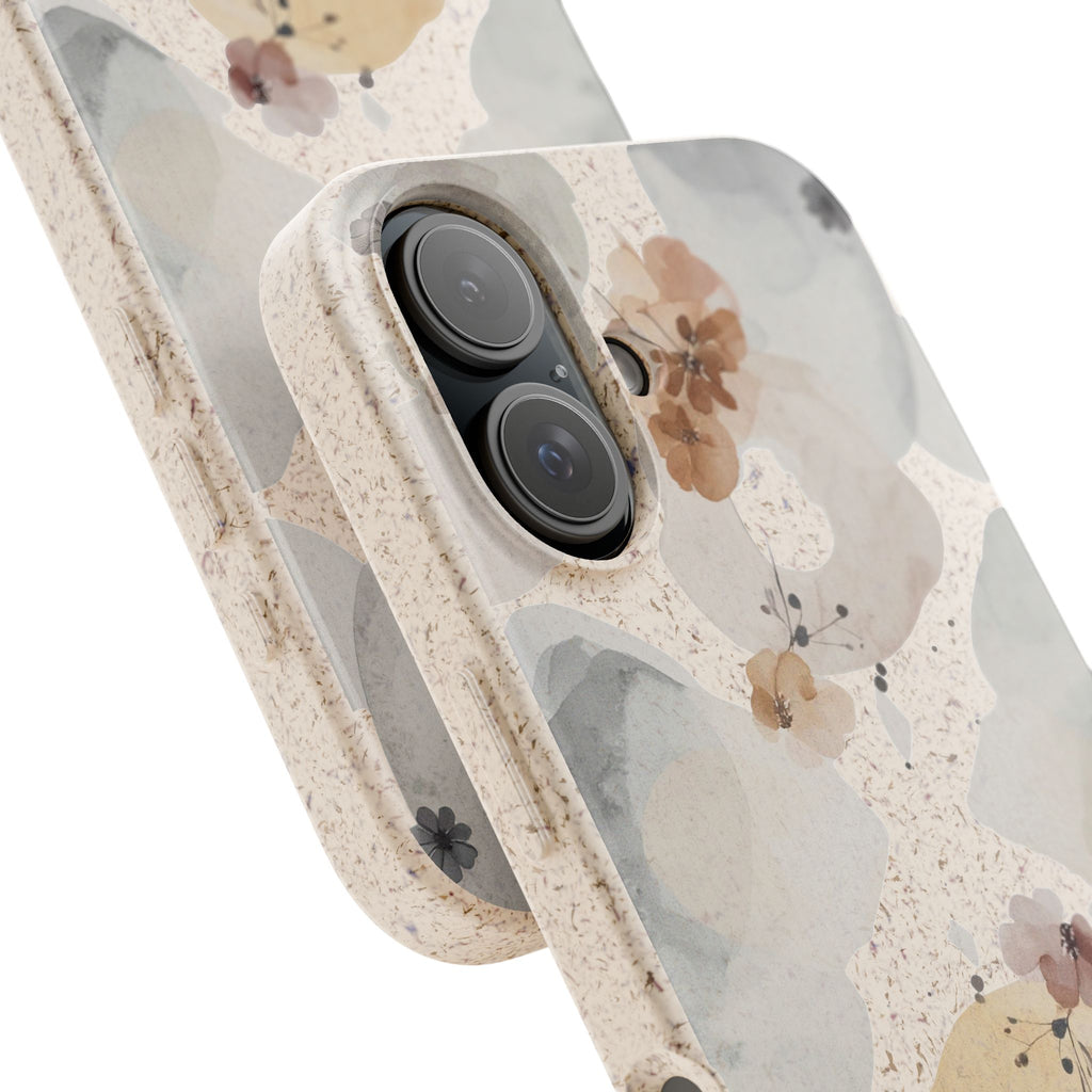 Biodegradable Floral Phone Case — Eco-Friendly Pastel Watercolor Protection