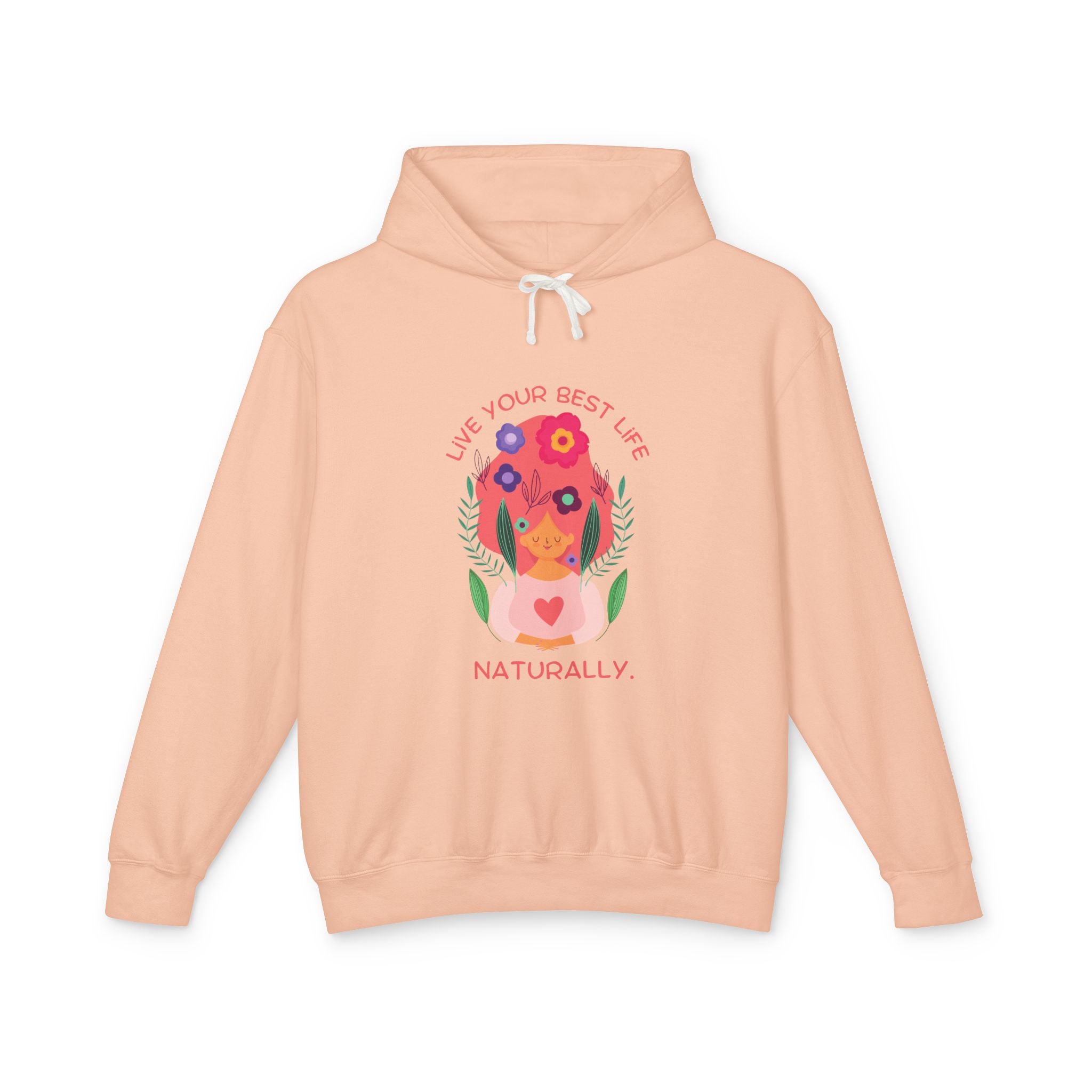 Live Your Best Life Naturally Hoodie — Floral Dog Graphic Lightweight Sweatshirt