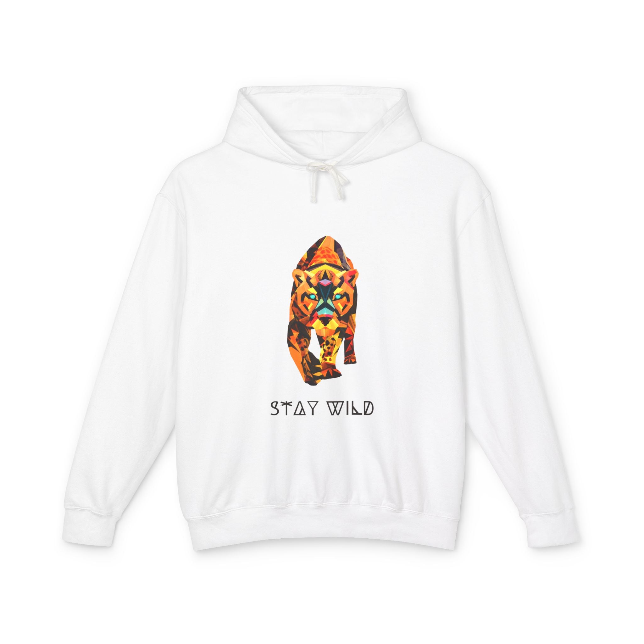 Stay Wild Tiger Hoodie — Colorful Tiger Graphic Lightweight Hooded Sweatshirt