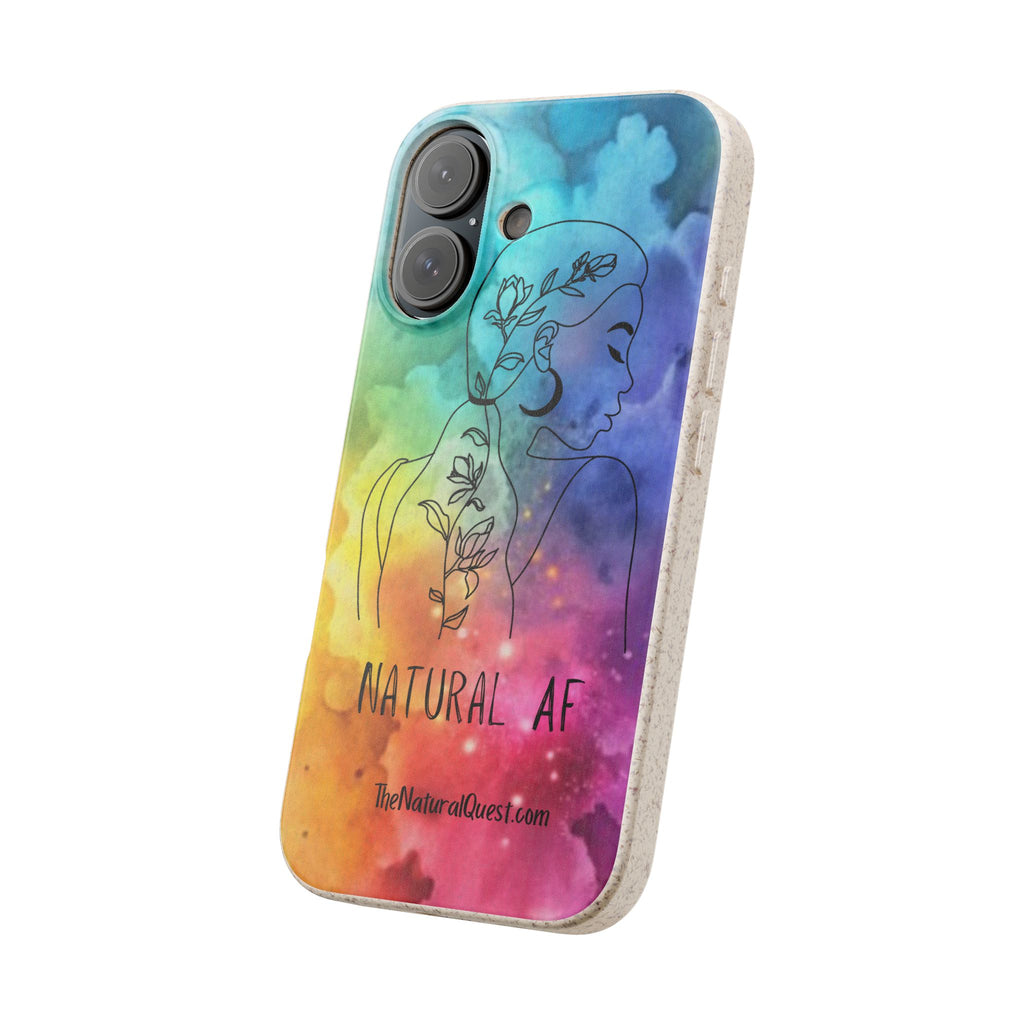 Biodegradable Phone Case — "Natural AF" Watercolor Floral Design