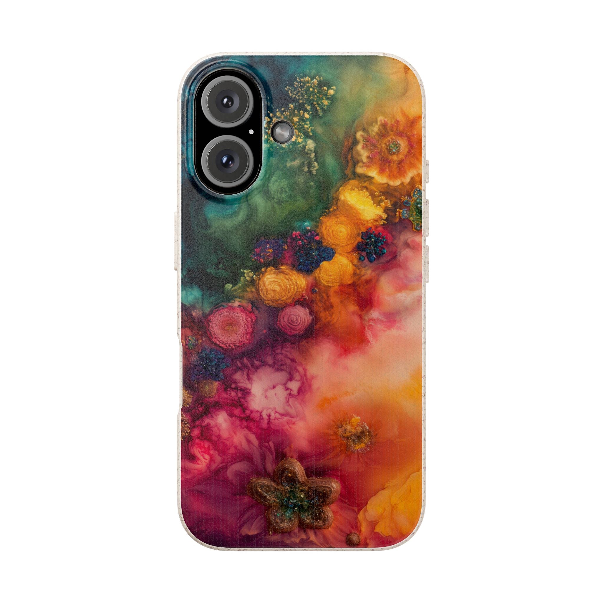 Floral Watercolor Biodegradable Phone Case — Vibrant Abstract Garden Design