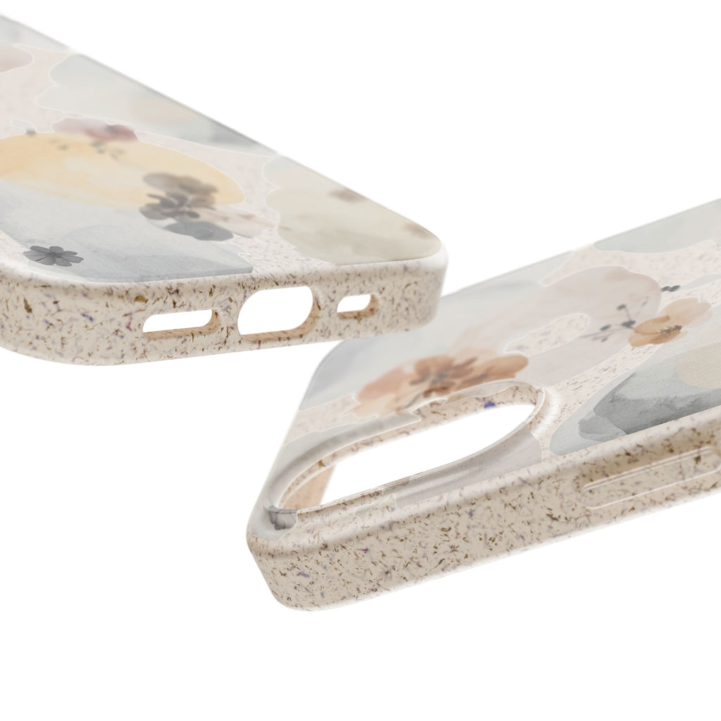 Biodegradable Floral Phone Case — Eco-Friendly Pastel Watercolor Protection