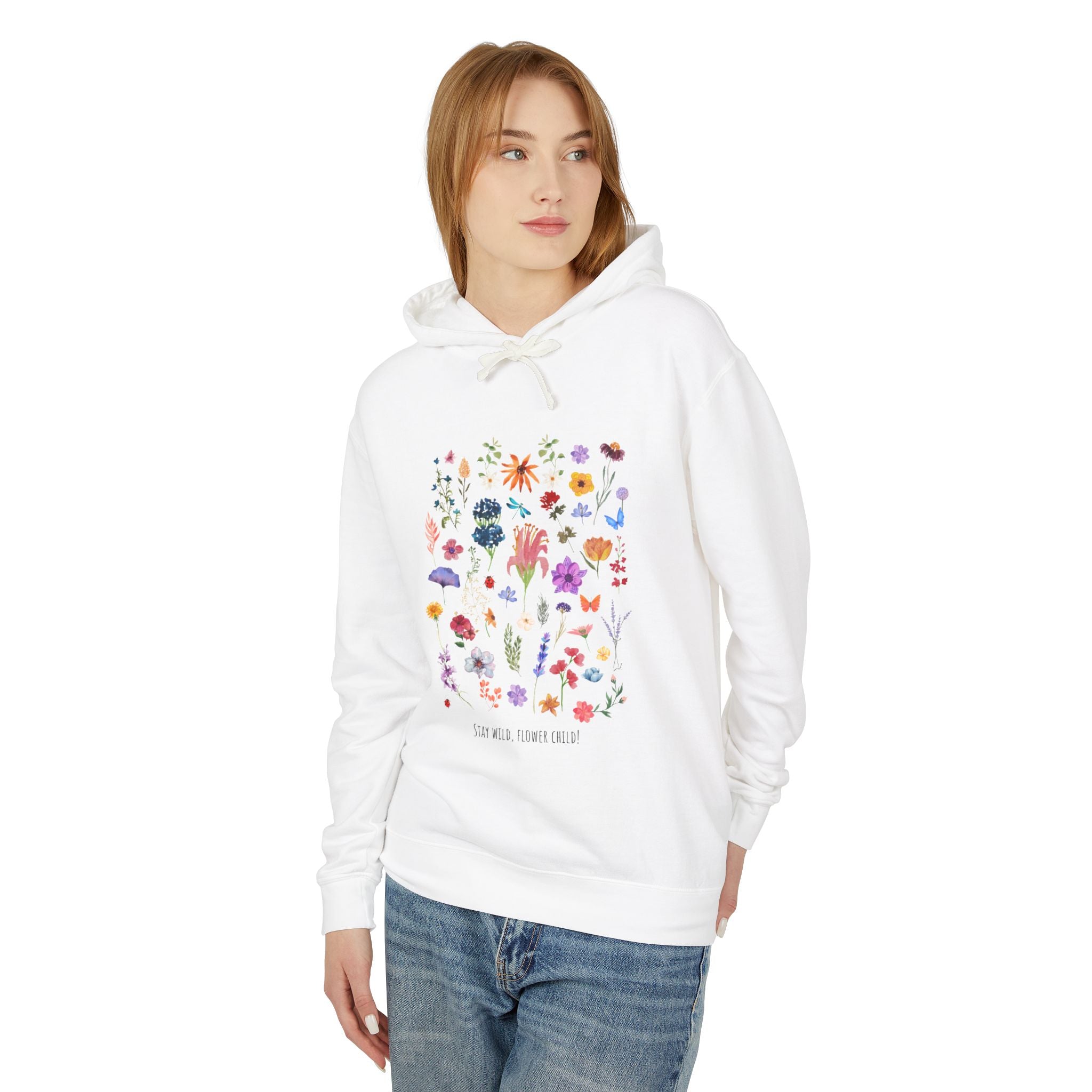 Stay wild flower child Hoodie — Colorful Wildflower Print "Grow Wherever"