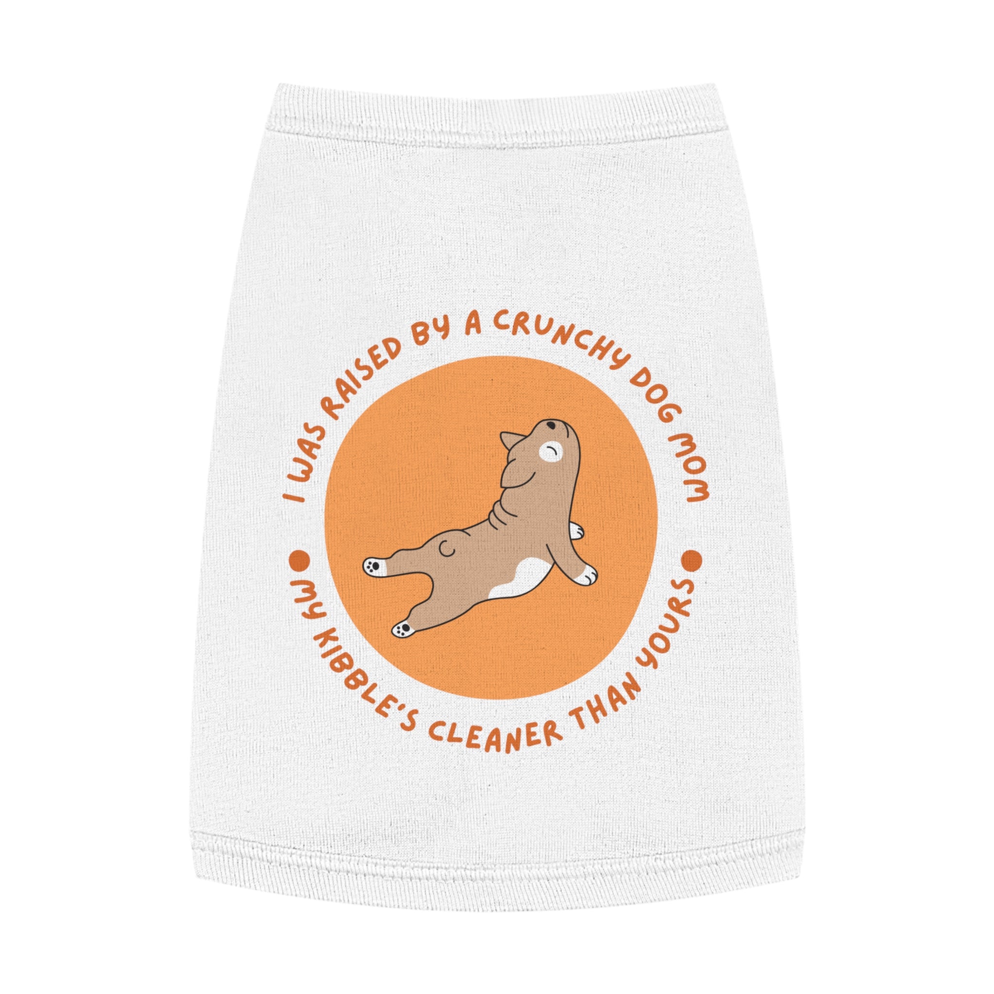 Dog Tank Top — “I Was Raised By A Crunchy Dog Mom” Cute Retro Pup Graphic