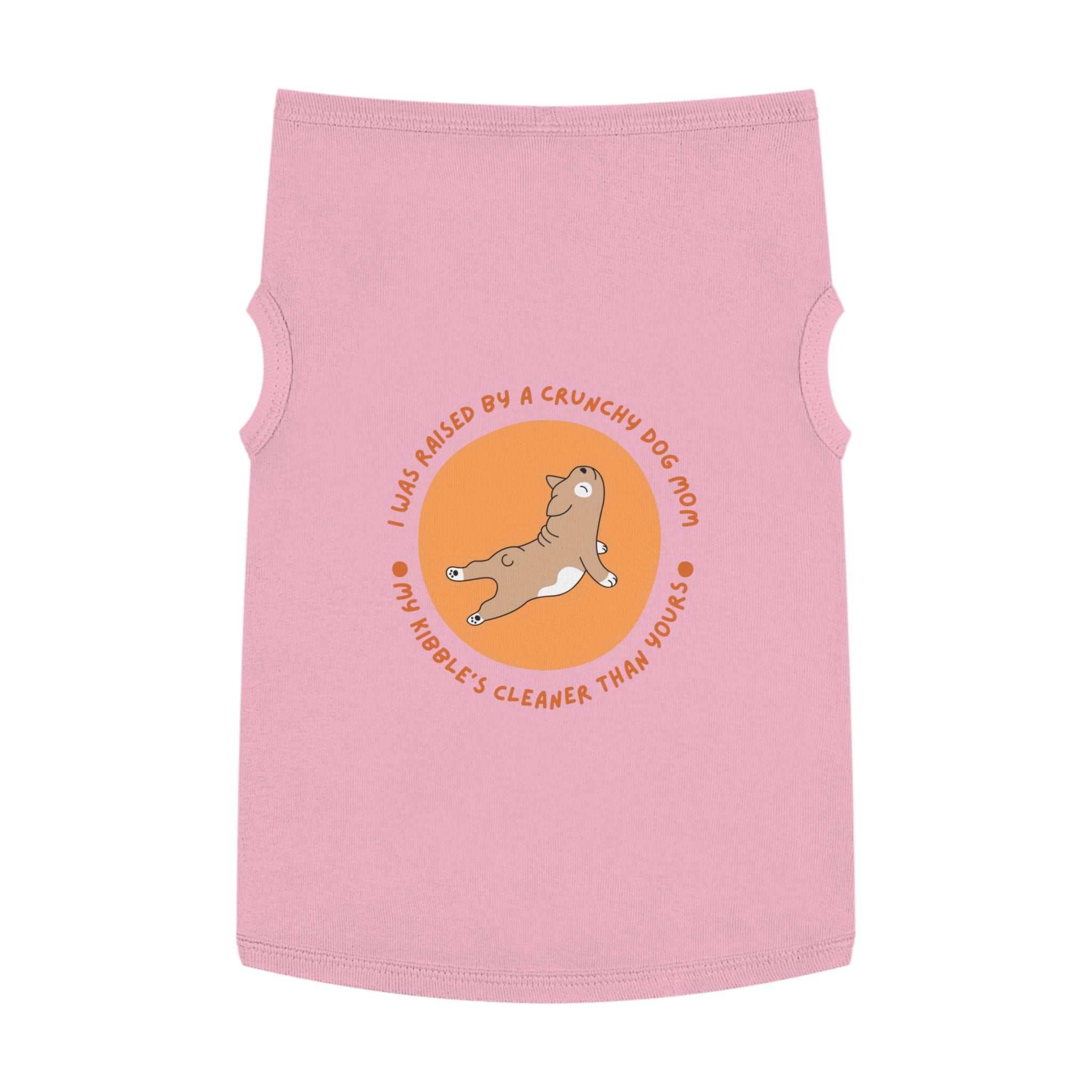 Dog Tank Top — “I Was Raised By A Crunchy Dog Mom” Cute Retro Pup Graphic